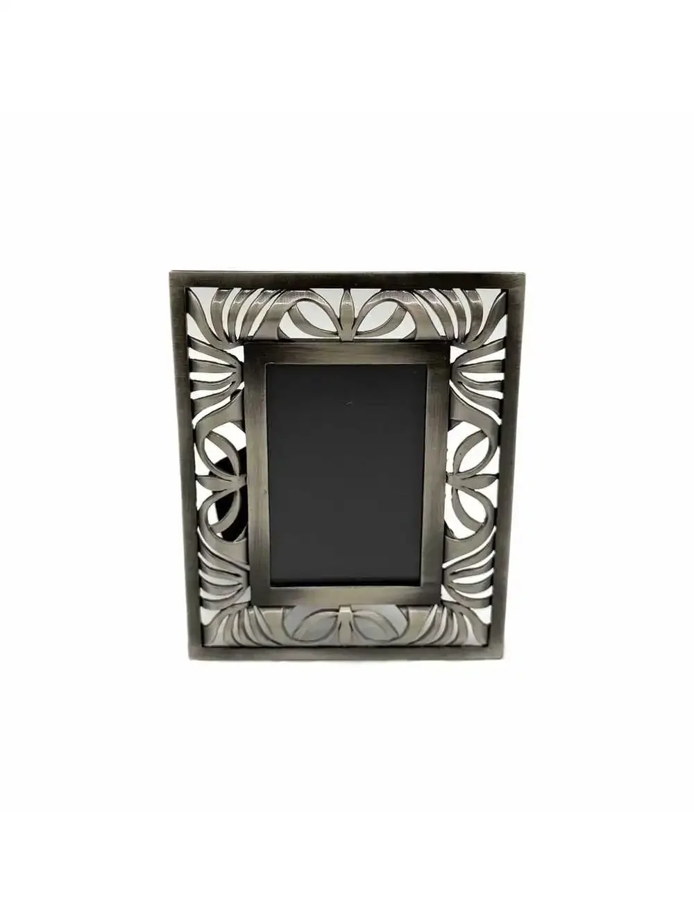 Vintage Burnes Pewter Swirl Metal Tabletop Picture Frame – 2x3-Inch Photo
